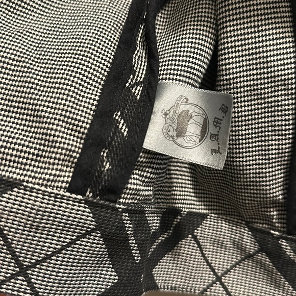 L.A.M.B fall 2007 Gwen Stefani b&w plaid moto jacket size 10 - Picture 3 of 6